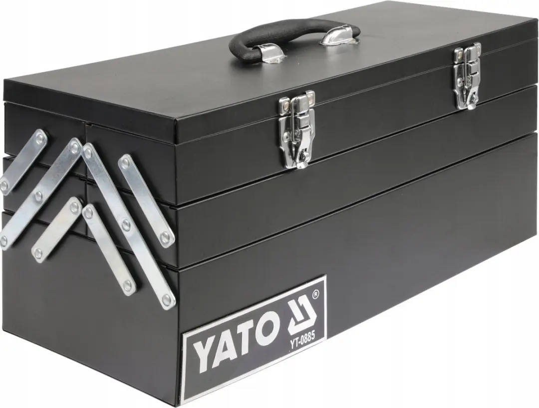 Yato Metalen Gereedschapskist YT-0885 - 460x200x225mm - Zwart - afbeelding 2 van 6