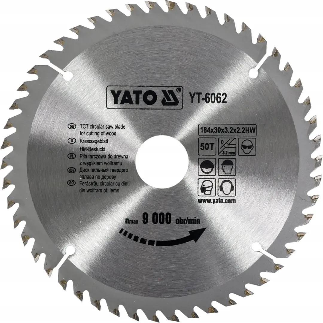 Yato YT-6062 Cirkelzaagblad Ø184mm 50T