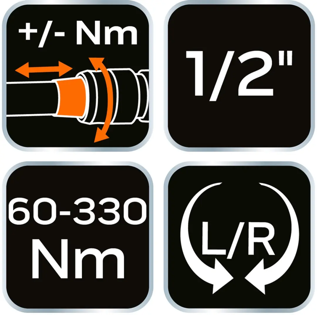 Neo Tools Draaimomentsleutel 08-837 - 1/2" - 60-330Nm - afbeelding 5 van 6