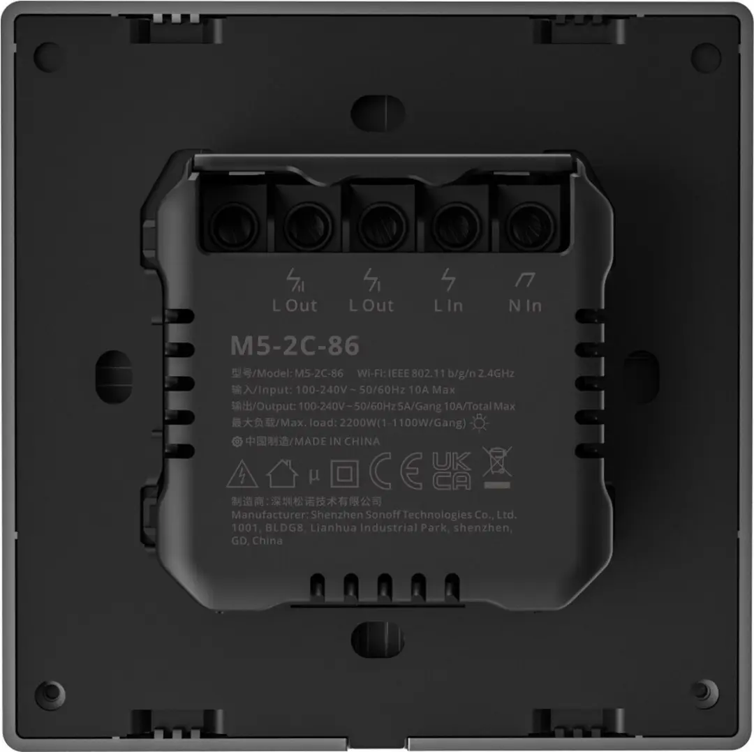 Sonoff SwitchMan M5-2C-86 Smart Wandschakelaar - 2 Kanaal - afbeelding 3 van 6