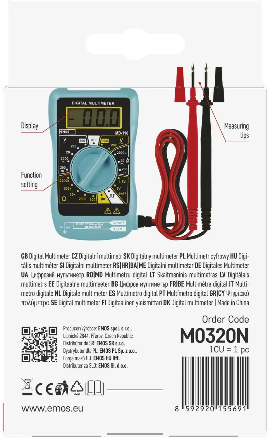 EMOS MD-110 Multimeter M0320N - afbeelding 2 van 6