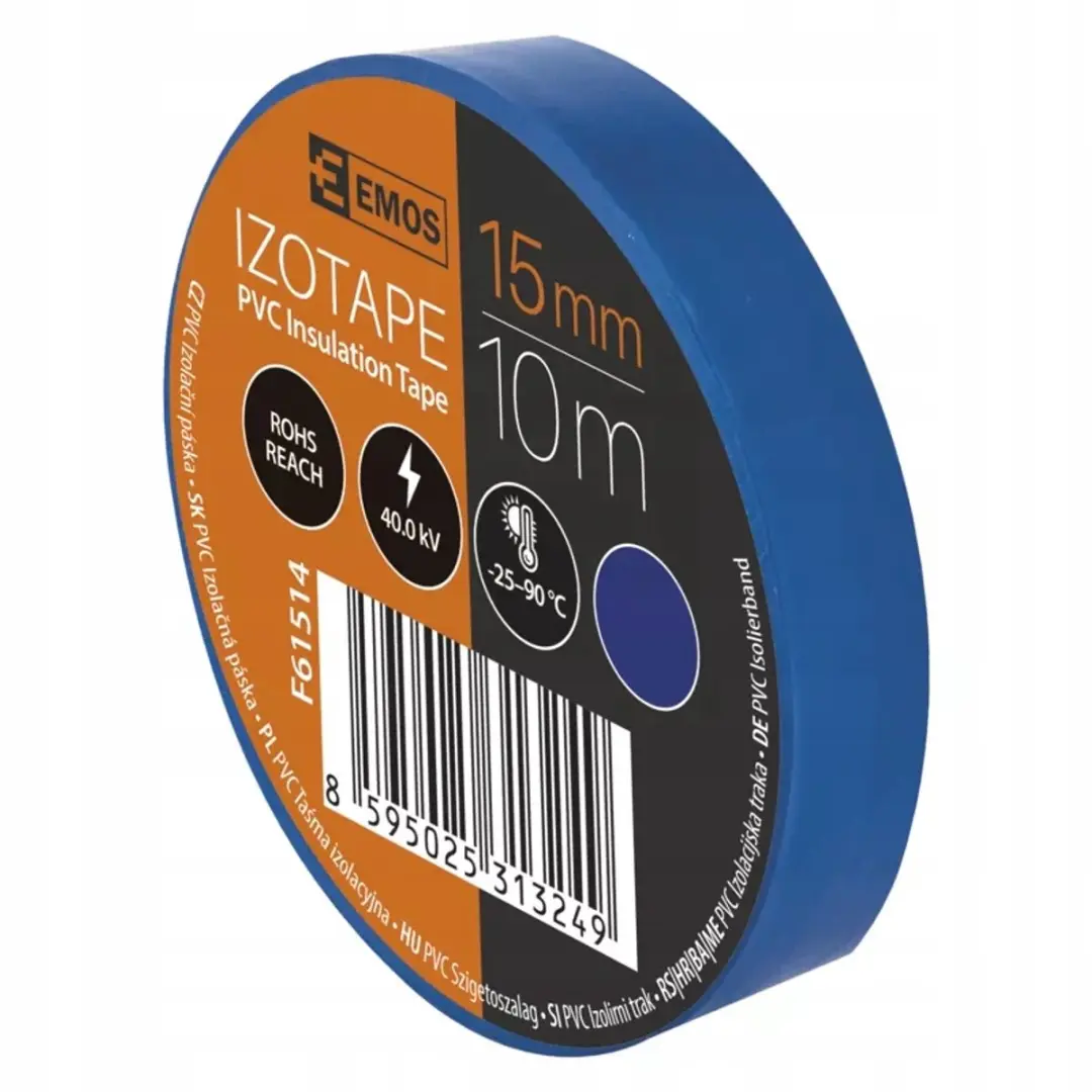 Emos PVC Isolatietape 15mm x 10m Blauw - afbeelding 3 van 6