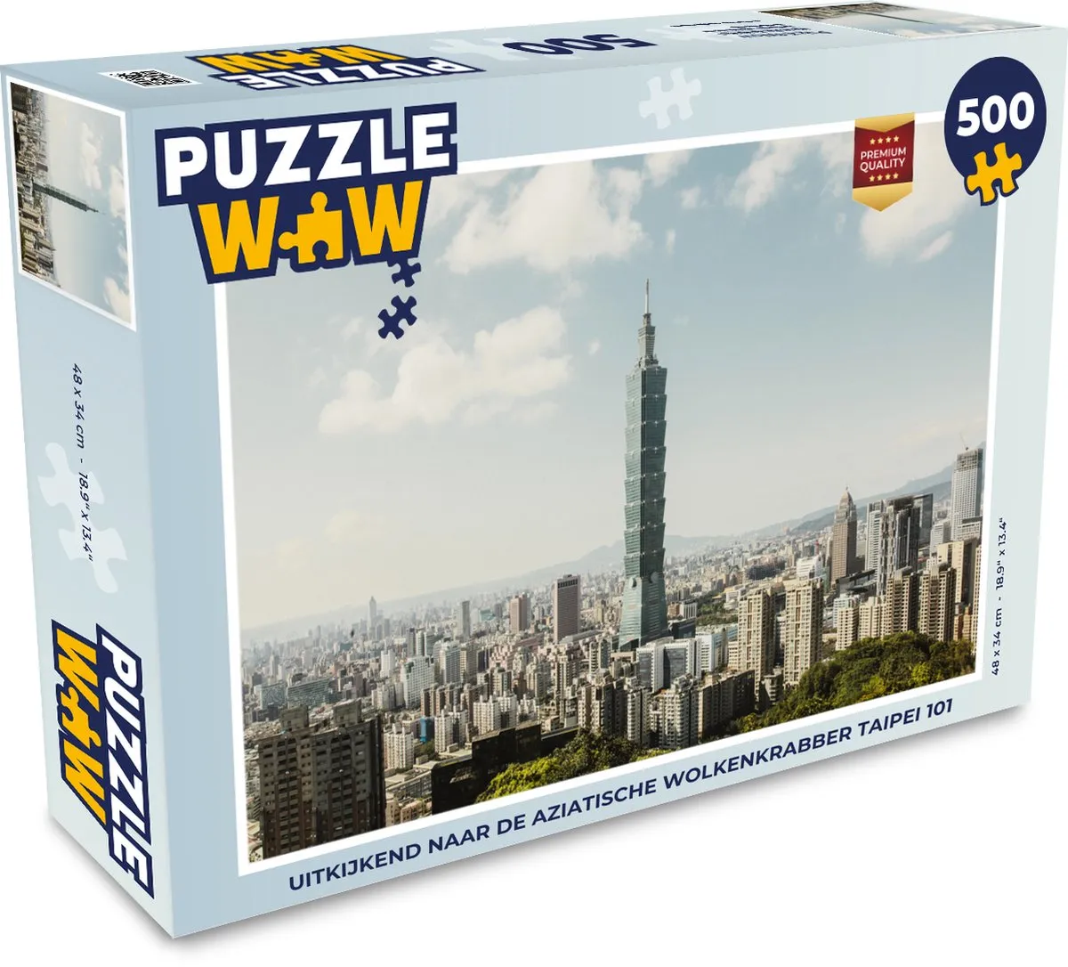 PuzzleWow Taipei 101 Legpuzzel 500 Stuks - Multicolor