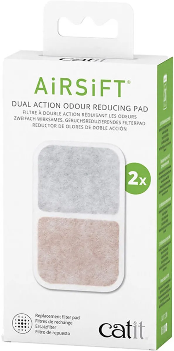 Catit Airsift Dual Action Luchtfilterpads - 2 Stuks