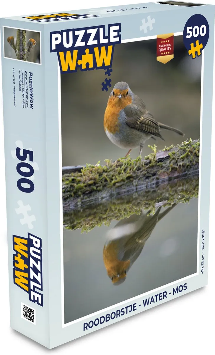 PuzzleWow Roodborstje Legpuzzel 500 Stuks