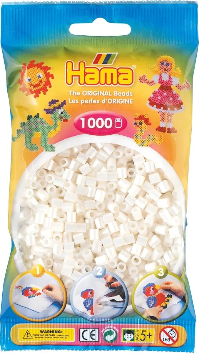 Hama Strijkkralen 1000 Stuks - Parelwit