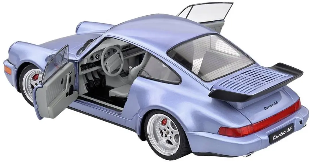 Solido Porsche 911 (964) Turbo 1990 Auto - 1:18 - Blauw - afbeelding 4 van 6