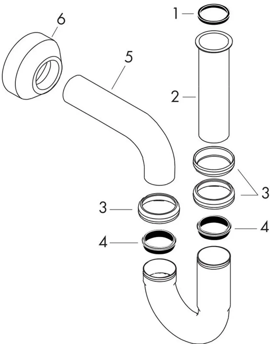 Hansgrohe 53002000 Buishevel Sifon 1.1/4 inch