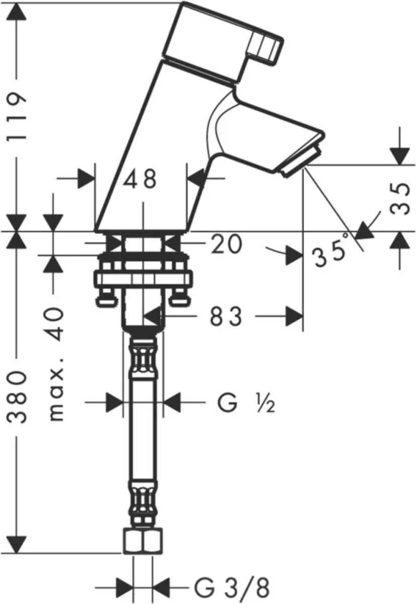 Hansgrohe Talis S Fonteinkraan 13132000 - Chroom - afbeelding 2 van 2