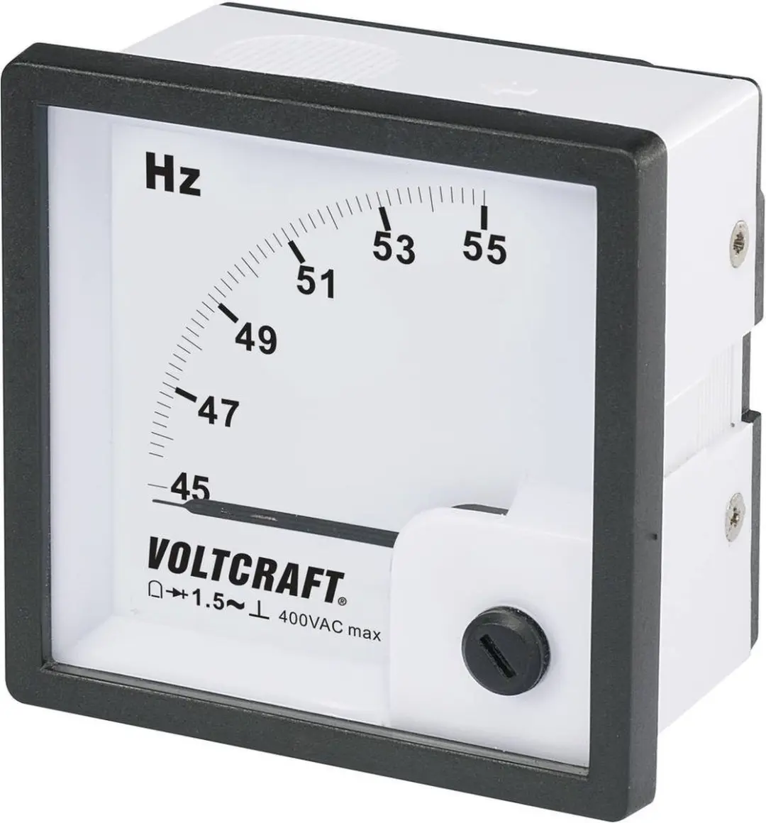 Voltcraft AM-72X72/50HZ Analoog inbouwmeetinstrument - 45-55 Hz - afbeelding 2 van 3