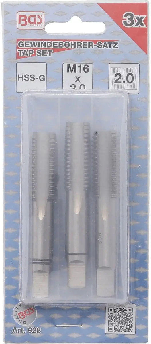 BGS Draadsnijtapset M16 x 2,0 - 3-delig - afbeelding 3 van 5