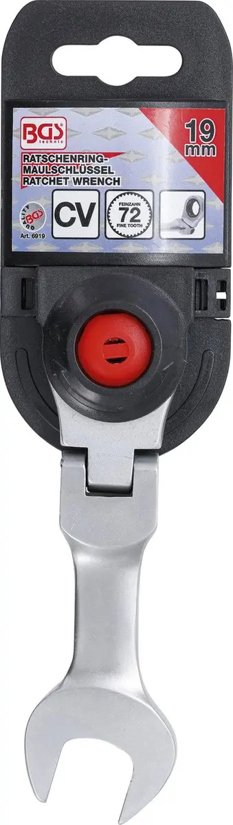 BGS technic Ratelringsleutel kort knie 19mm - 6919 - afbeelding 2 van 2