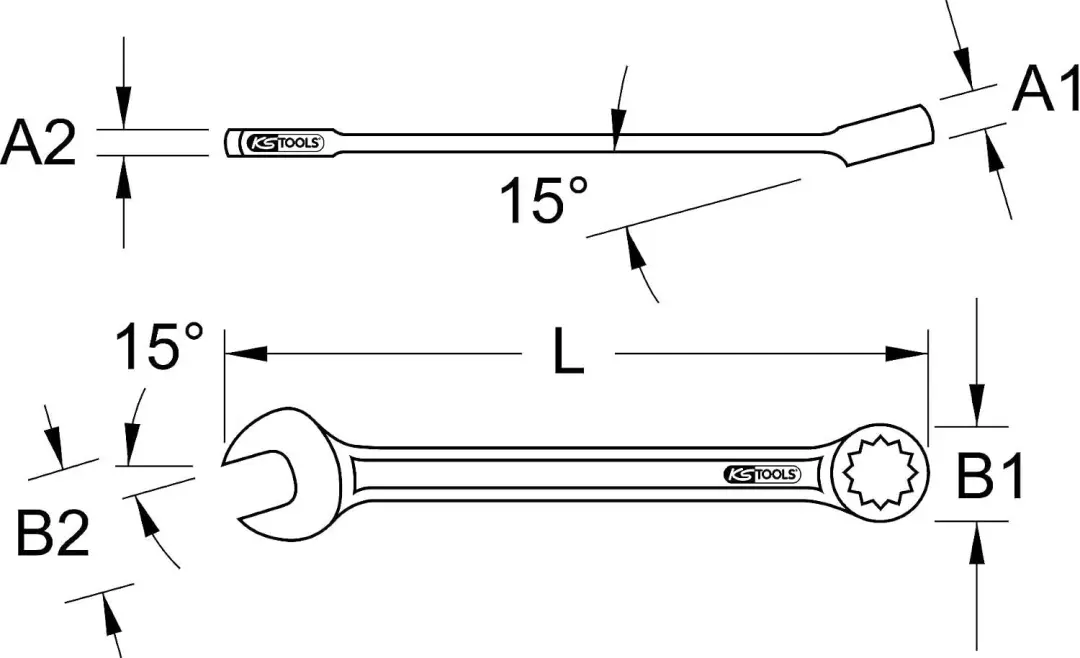 KS Tools Ring- en steeksleutel 12mm extra lang 517.1512