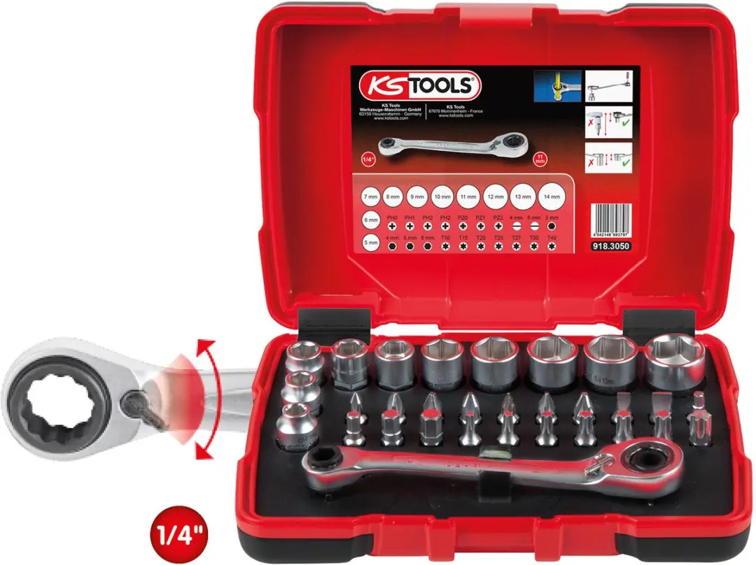KS Tools 918.3050 Dopsleutelset 1/4" 31-delig - afbeelding 2 van 6