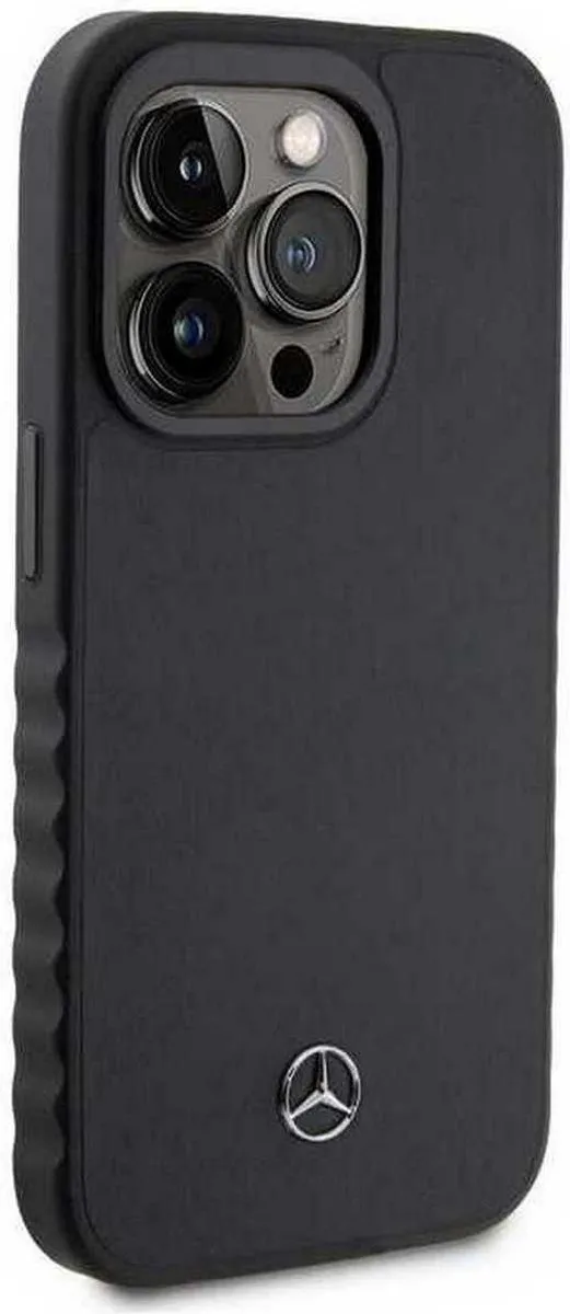Mercedes-Benz Smooth Leather Hoesje iPhone 15 Pro - Zwart