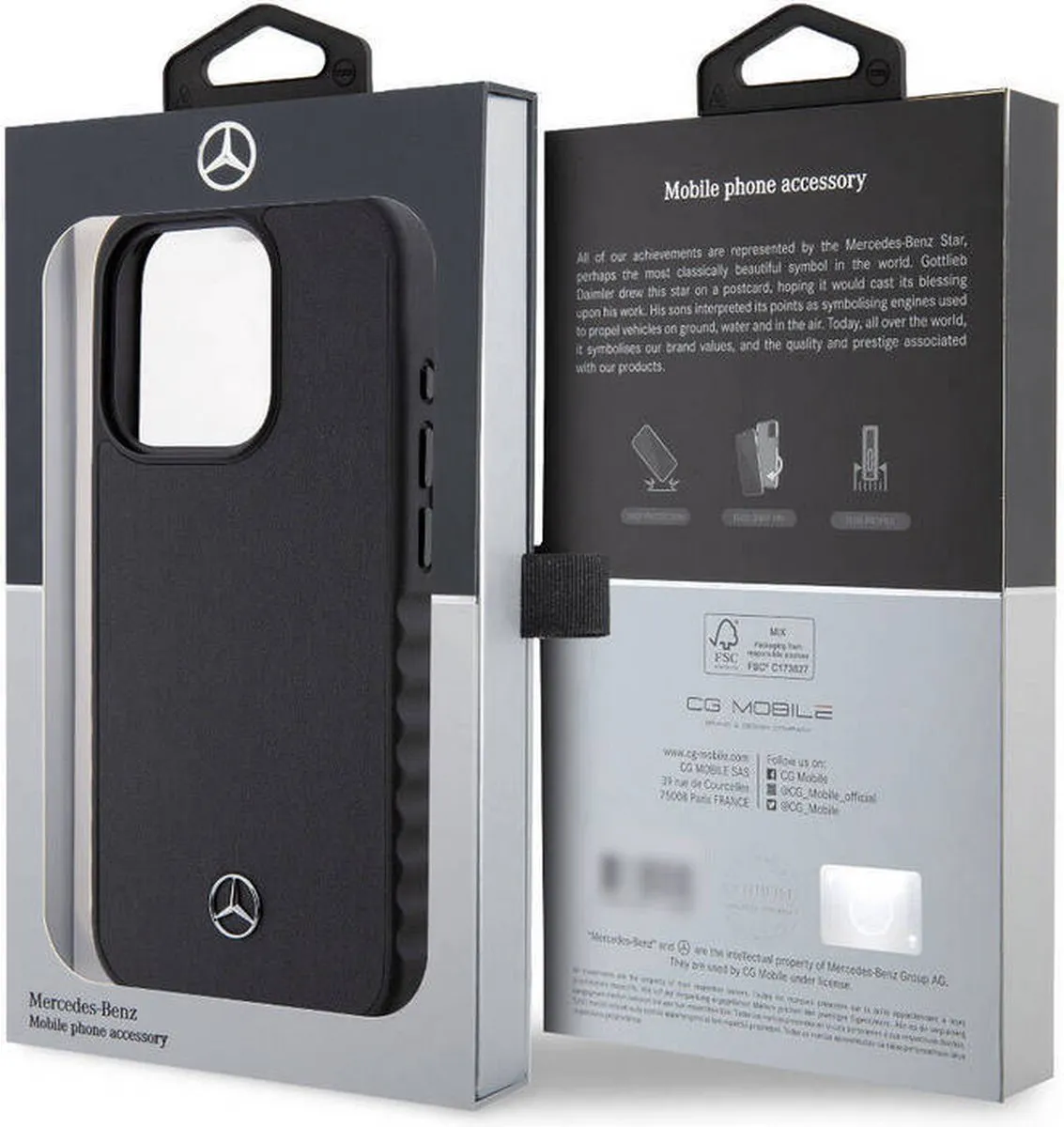 Mercedes-Benz Smooth Leather Hoesje iPhone 15 Pro - Zwart