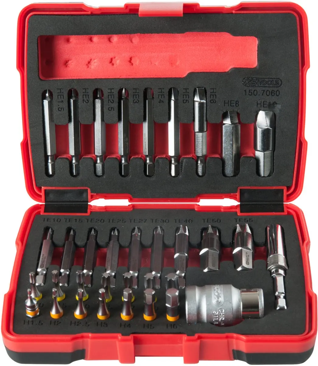 KS Tools 150.7060 1/4" + 10 mm Torx- en inbusboutuitdraaiset, 34-dlg - afbeelding 4 van 6