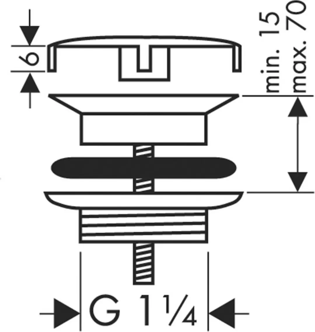 Hansgrohe Universeel Afvoerplug voor wastafel/bidet - Mat Wit - afbeelding 3 van 3
