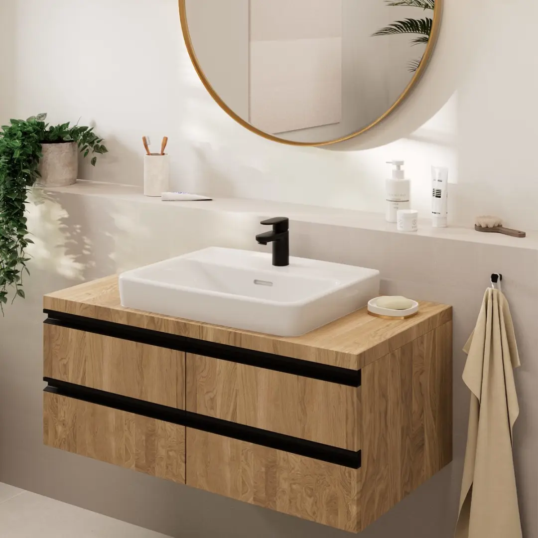 Hansgrohe Vernis Blend Wastafelmengkraan 70 - Mat Zwart - afbeelding 5 van 6