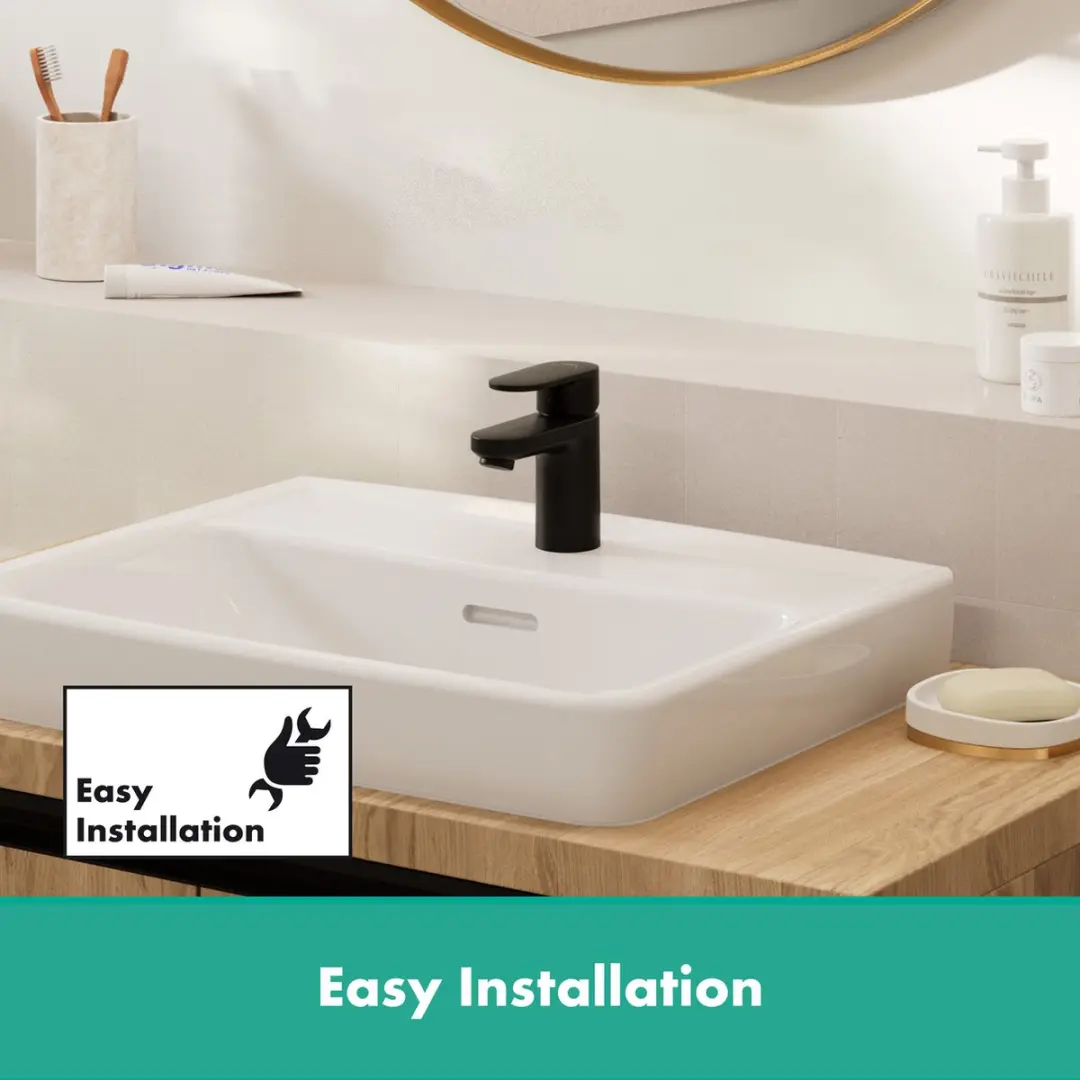 Hansgrohe Vernis Blend Wastafelmengkraan 70 - Mat Zwart - afbeelding 3 van 6