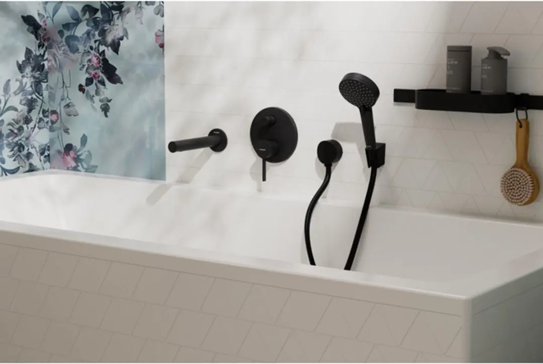 Hansgrohe Tecturis S Baduitloop - 198mm - Mat Zwart - afbeelding 2 van 6
