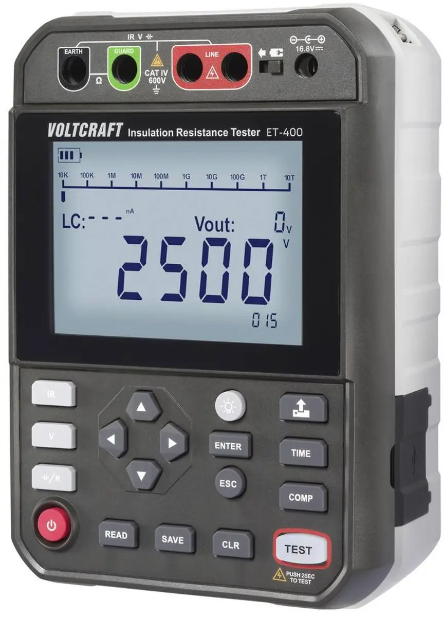 Voltcraft ET-400 VC-17072210 Isolatiemeter - 2500V - 2.5TΩ - afbeelding 4 van 4