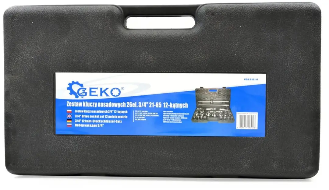 GEKO Dopsleutelset - 12-punts - 21-65 mm - 26-delig - afbeelding 3 van 6