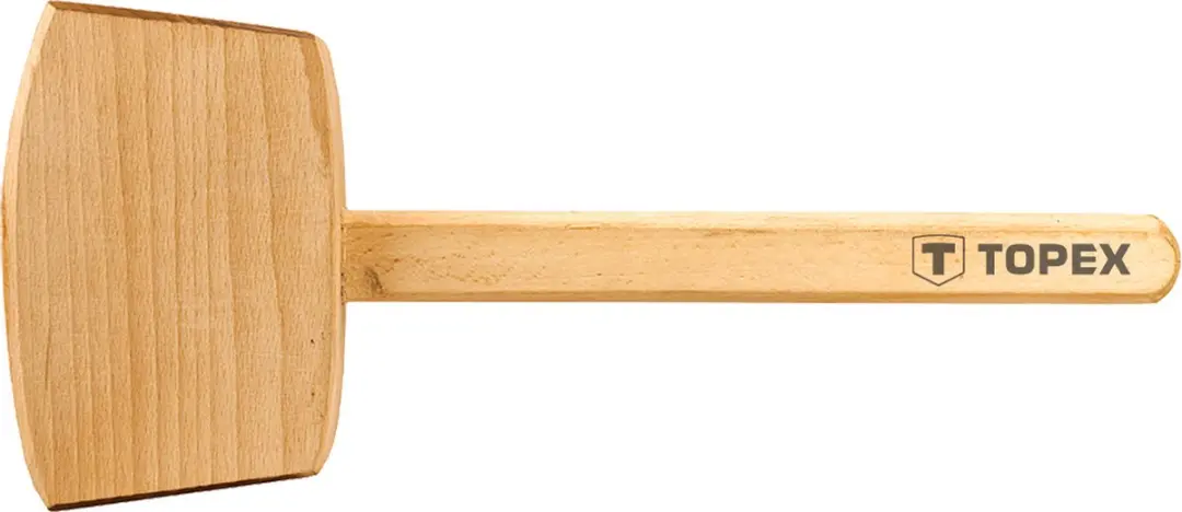 Topex Houten Hamer Vierkant 315mm 500g - afbeelding 2 van 2