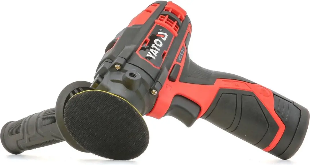 Accu Polijstmachine 12V - 2-Speed Haakse Polijst- en Schuurmachine - 80 mm Steunschijf - Inclusief 2.0 Ah Accu, Snellader & 3 Polijstschijven - Draadloos Roterende Machine voor Autolak, Bumpers & Koplampen - afbeelding 2 van 6
