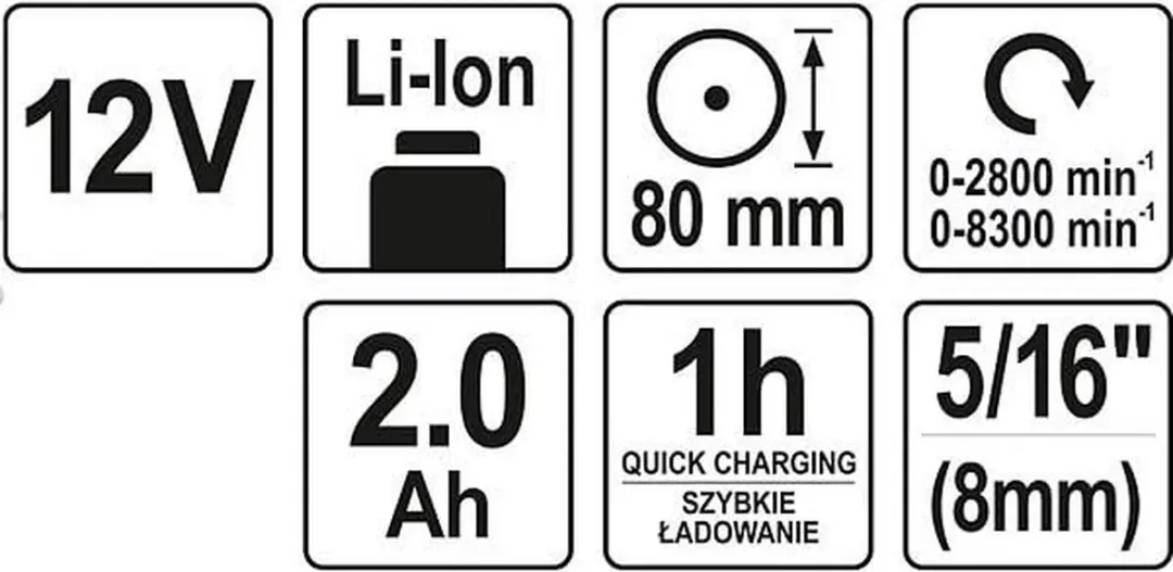 Accu Polijstmachine 12V - 2-Speed Haakse Polijst- en Schuurmachine - 80 mm Steunschijf - Inclusief 2.0 Ah Accu, Snellader & 3 Polijstschijven - Draadloos Roterende Machine voor Autolak, Bumpers & Koplampen - afbeelding 3 van 6