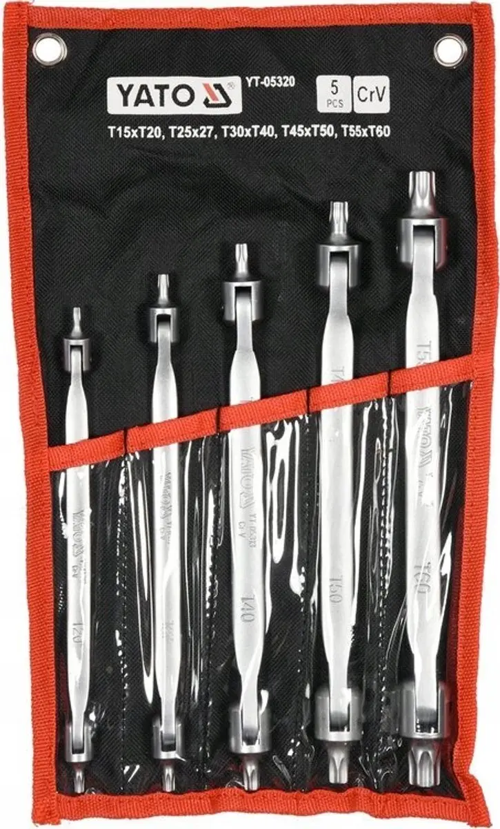Yato Torx Schroefsleutel Set met Scharnier 5 Stuks T15-T60