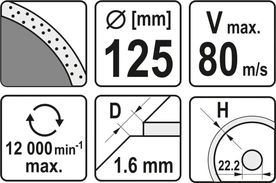Yato YT-59952 Diamantzaagblad - Tegels en Keramiek - 125mm - afbeelding 3 van 3
