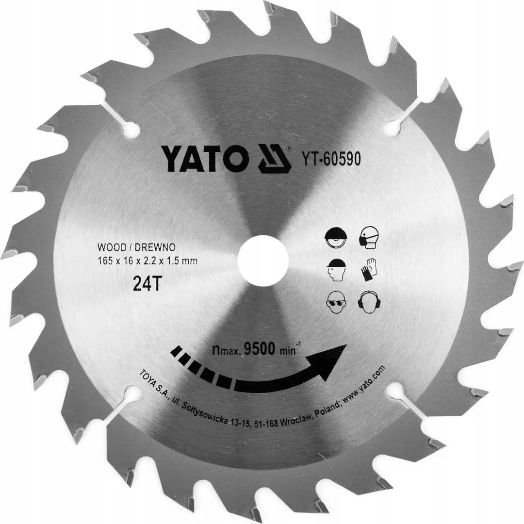 Yato YT-60590 cirkelzaagblad Ø165mm 24T