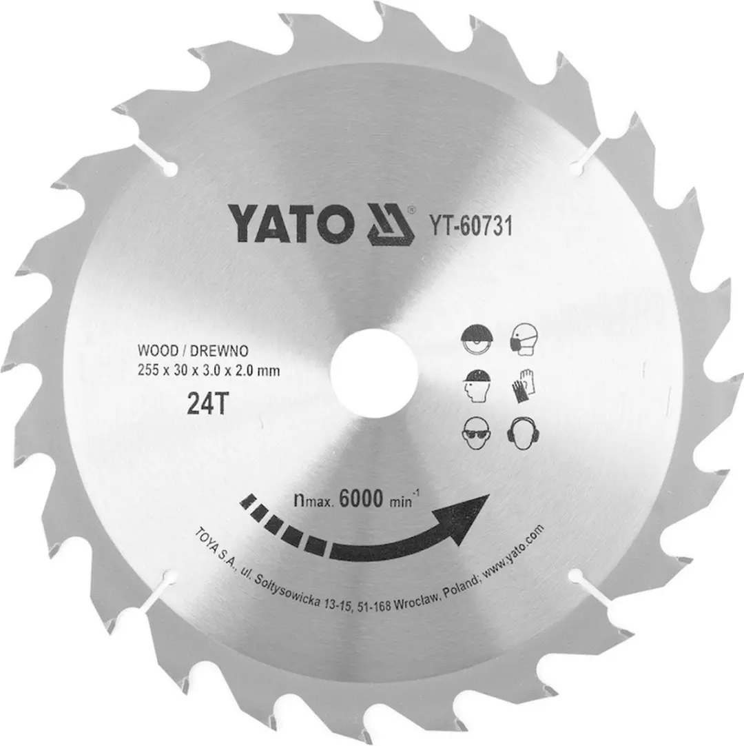 Yato Cirkelzaagblad Ø255 mm 24T YT-60731
