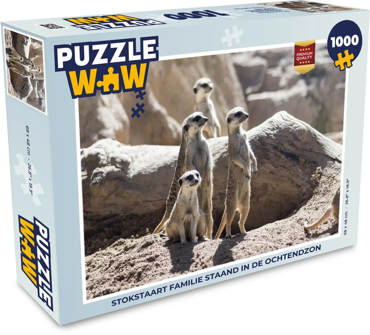 PuzzleWow Stokstaartjes Legpuzzel 1000 Stuks - Multicolor