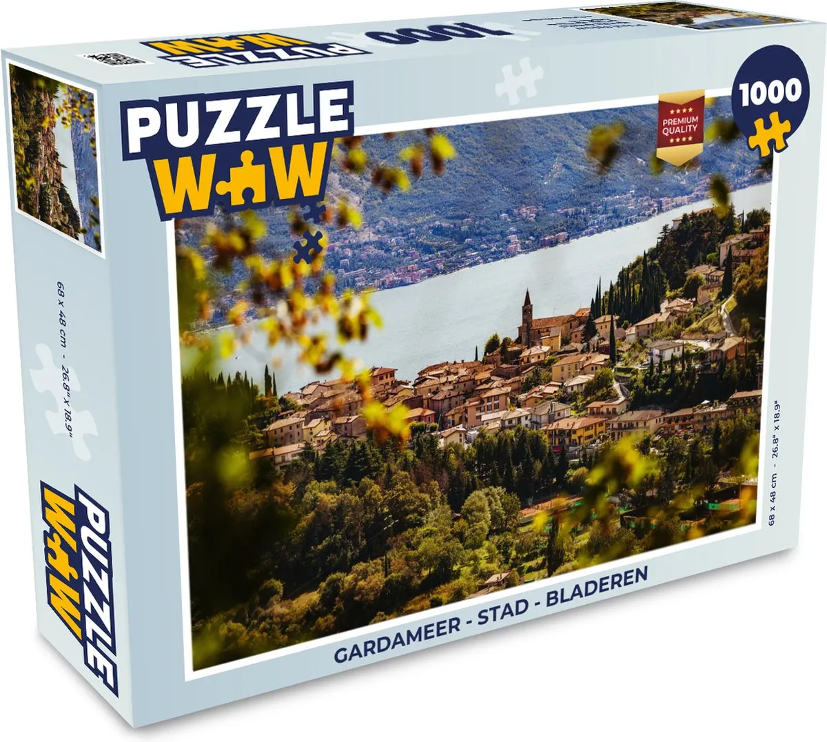 PuzzleWow Gardameer Stad Legpuzzel 1000 Stuks