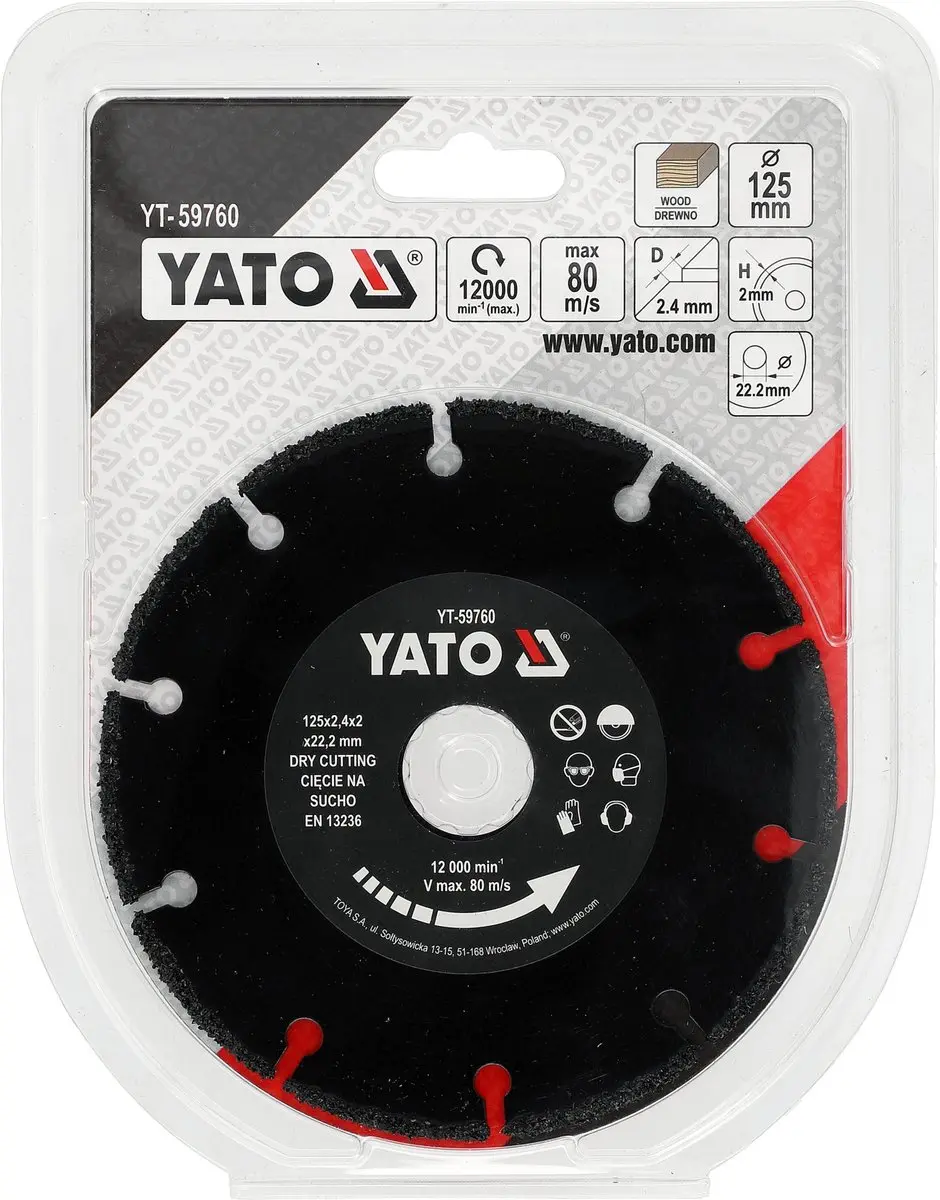 Yato YT-59760 Houtzaagblad 125mm - Wolfraamcarbide - afbeelding 2 van 2