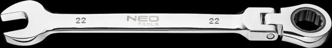 Neo Tools Steek/Ratelsleutel 22mm Knik Met Knik Nek CrV Staal TUV M+T
