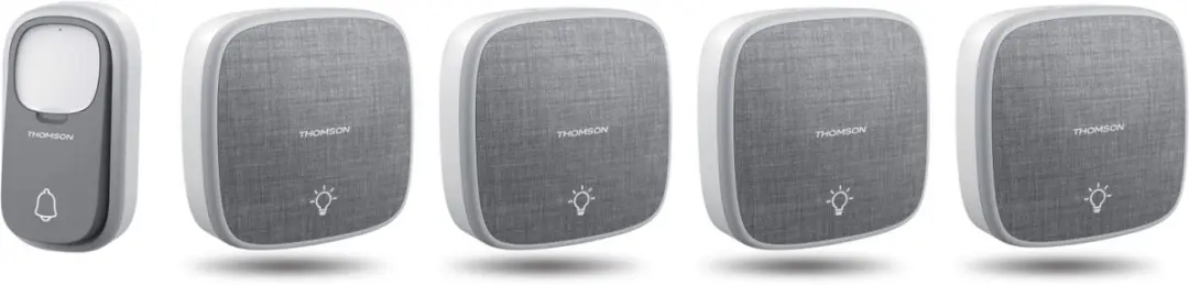 Thomson 513134-4 draadloze deurbel met kinetische knop en 4 batterij gevoede ont