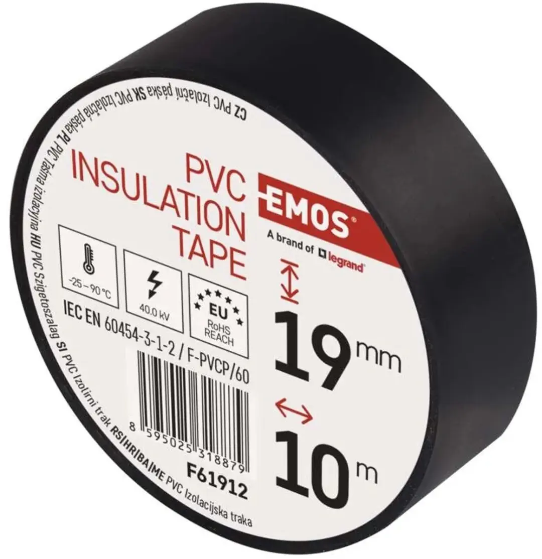 PVC Isolatietape Zwart 19mm x 10m