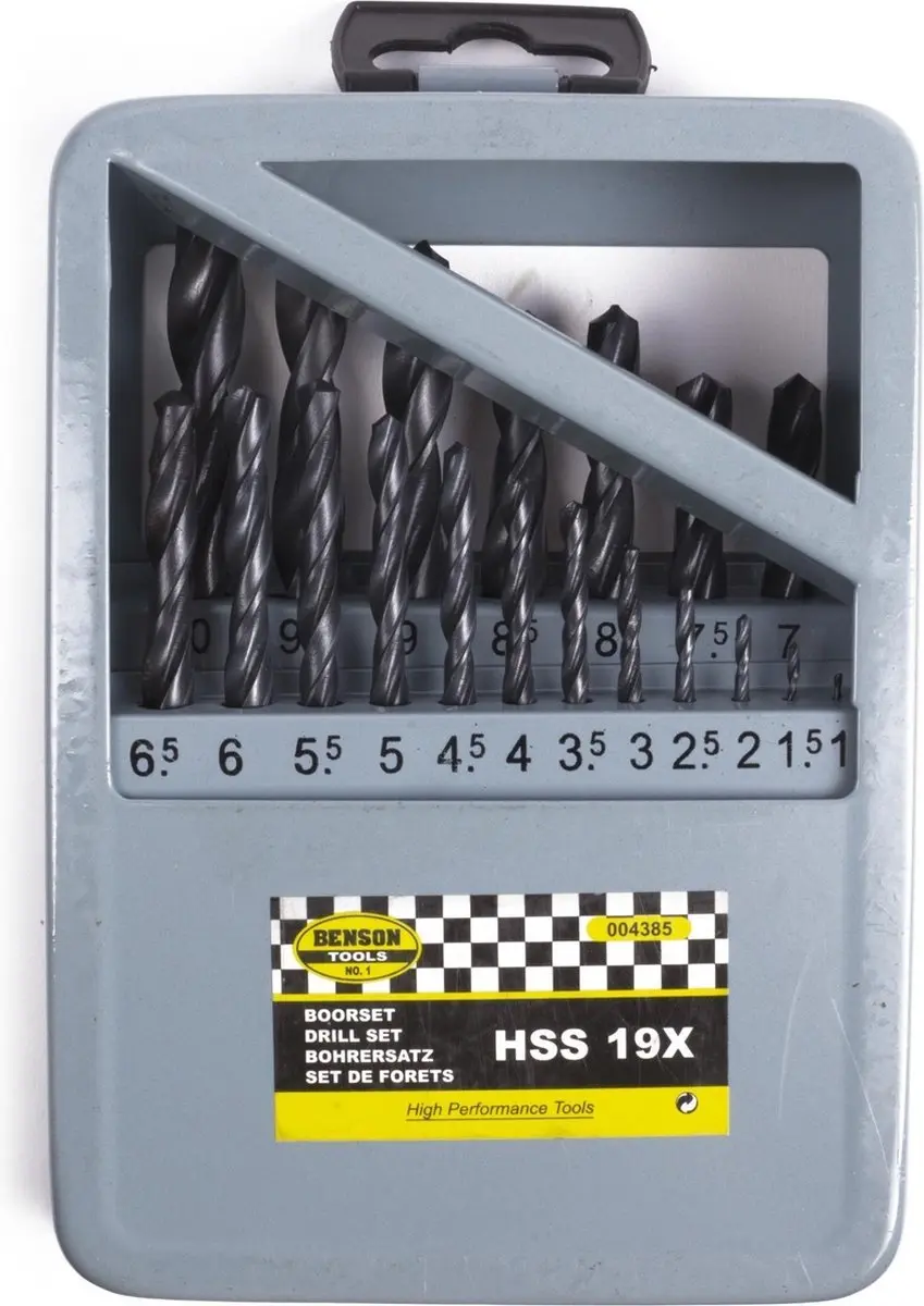 Benson HSS Metaalborenset 19-delig - 1-10 mm - afbeelding 2 van 6