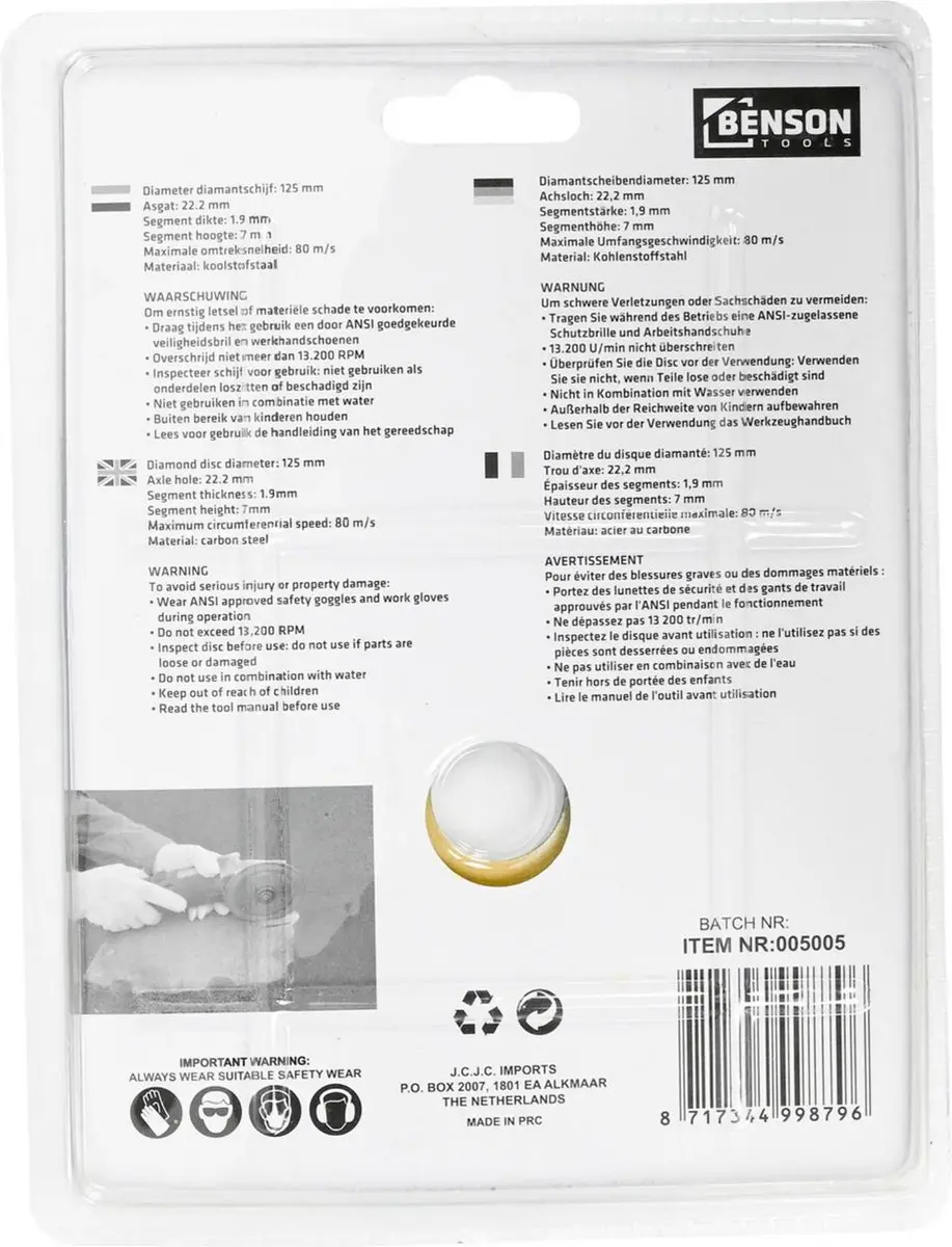 Benson Universele diamantschijf getand Ø125mm - afbeelding 4 van 6
