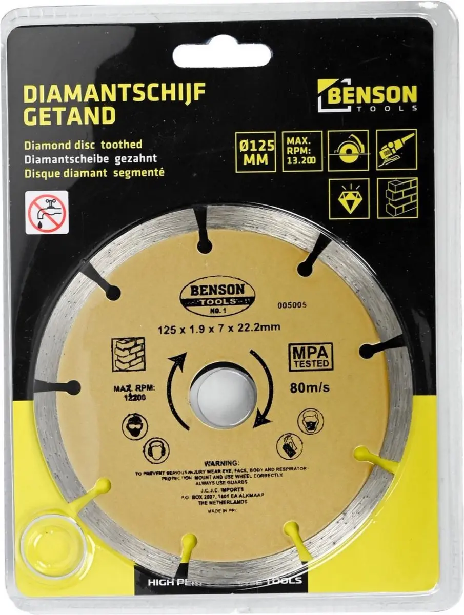 Benson Universele diamantschijf getand Ø125mm - afbeelding 6 van 6