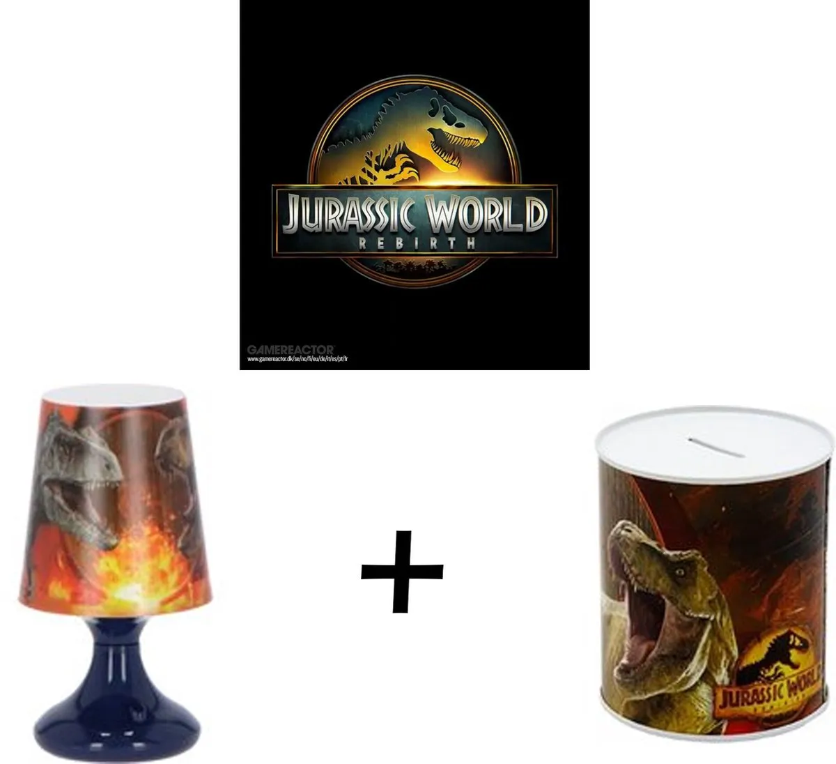 Jurassic World Deco-Set Lampje + Spaarpot - Superleuk Geschenk voor Jongens - Ideaal voor de Jongenskamer
