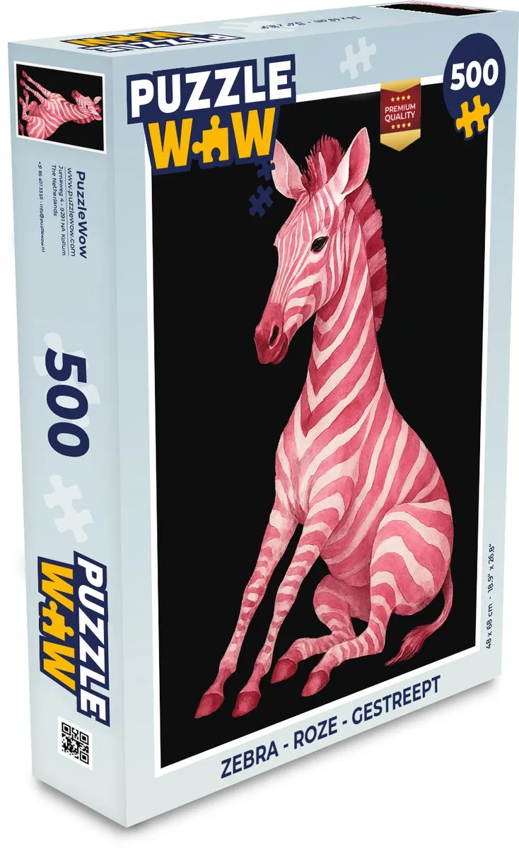 PuzzleWow Zebra Legpuzzel 500 Stuks