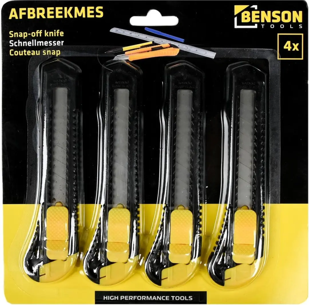 Benson Brede Afbreekmessen 18mm - 4 Stuks - afbeelding 2 van 5