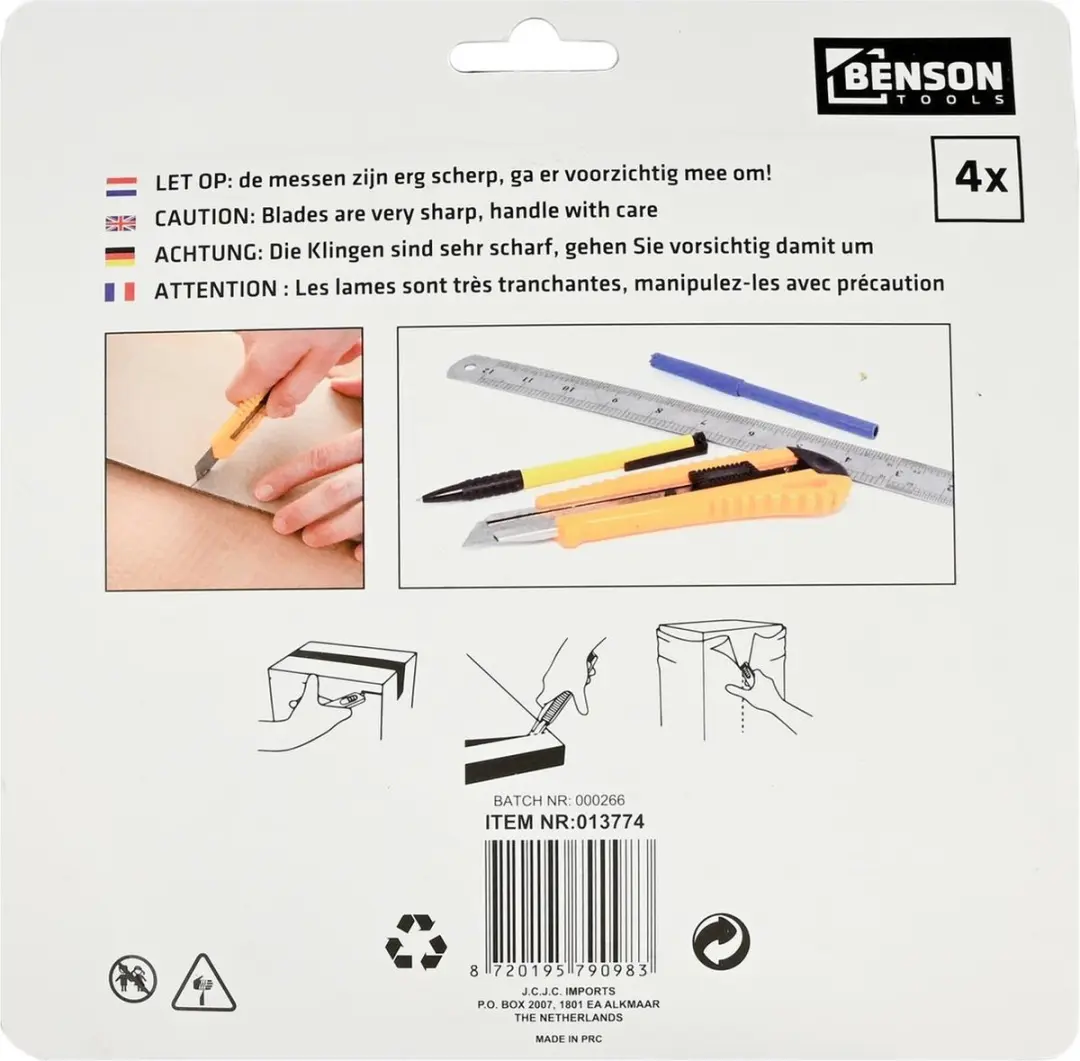 Benson Brede Afbreekmessen 18mm - 4 Stuks - afbeelding 3 van 5