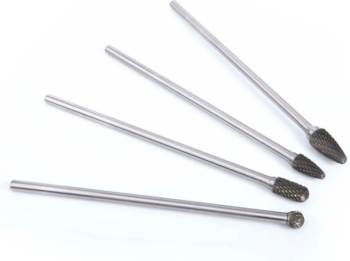 HBM 4-delige Volhardmetaal Stiftfrezenset Ø6mm