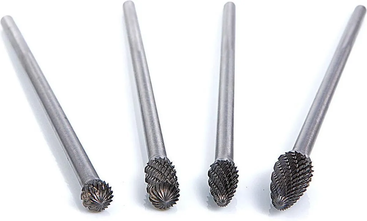 HBM 4-delige Volhardmetaal Stiftfrezenset Ø6mm - Metaal