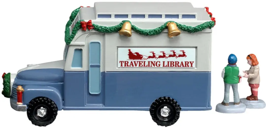 Lemax Bookmobile Kerstdorp Tafereel - Set van 4 - afbeelding 2 van 4